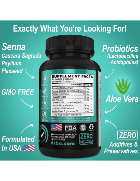 Limpiador de Colon Detox Dr. Bo - 15 Días - Laxante Natural