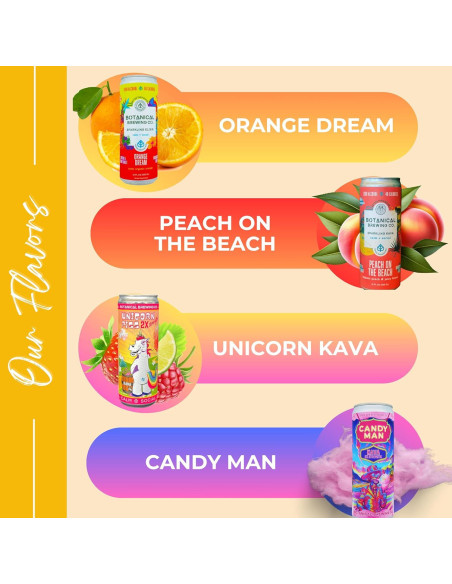Bebida Espumosa de Kava Unicorn P Botanical Brewing 355 ml 4 Latas