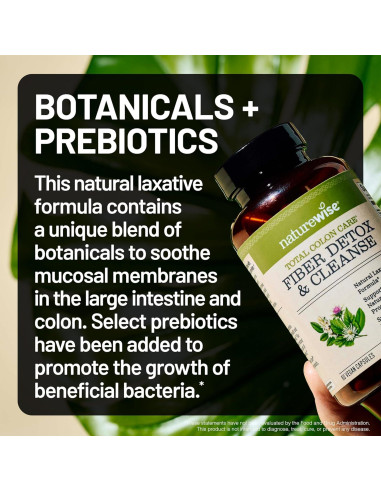 NatureWise Cuidado Total del Colon - 60 Cápsulas de Laxantes Naturales