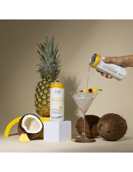 Bebida Mocktail de Pina Colada LEILO - Paquete de 12 Latas 355ml