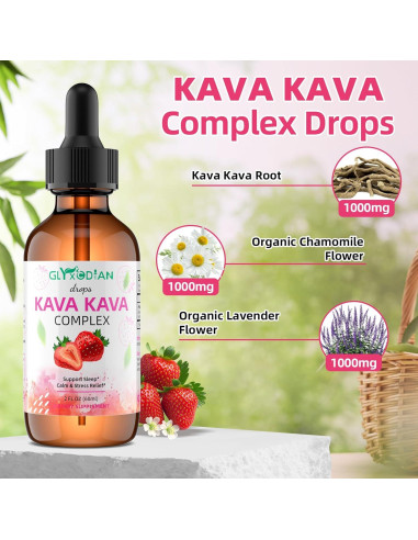 Gotas de Kava Kava Glyxcodian 1500mg - Relajación y Sueño