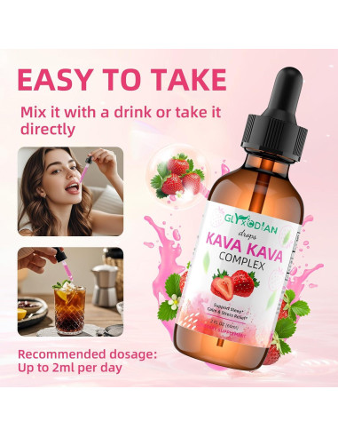 Gotas de Kava Kava Glyxcodian 1500mg - Relajación y Sueño