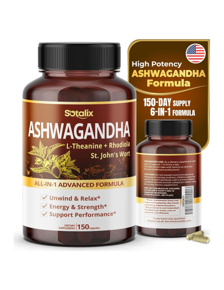 Suplemento Ashwagandha Sotalix 150 Cápsulas - Natural y Efectivo