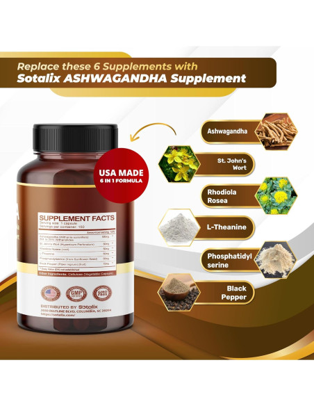 Suplemento Ashwagandha Sotalix 150 Cápsulas - Natural y Efectivo