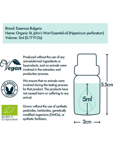 Aceite Esencial de Hierba de San Juan Orgánico Essences 5ml Puro