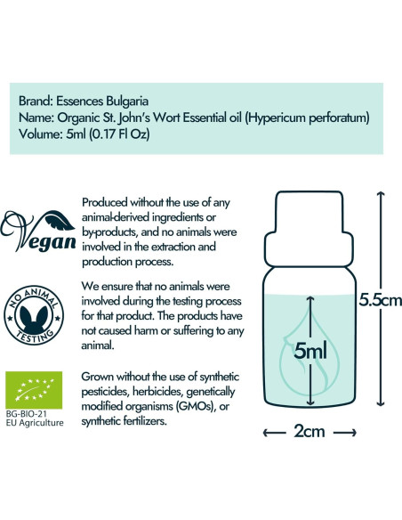 Aceite Esencial de Hierba de San Juan Orgánico Essences 5ml Puro