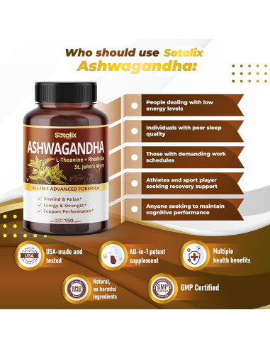 Suplemento Ashwagandha Sotalix 150 Cápsulas - Natural y Efectivo