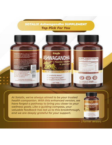 Suplemento Ashwagandha Sotalix 150 Cápsulas - Natural y Efectivo