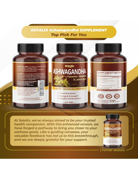Suplemento Ashwagandha Sotalix 150 Cápsulas - Natural y Efectivo