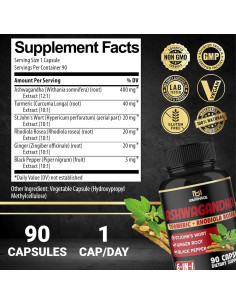 Cápsulas de Ashwagandha BMVINVOL - 90 Veganas - Suplemento Herbal 2