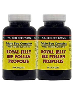 YS Organics Complejo Triple de Abeja - 180 Cápsulas - 2 Paquetes