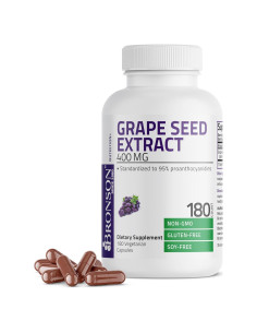 Extracto de Semilla de Uva Bronson 400 mg - 180 Cápsulas Vegetarianas