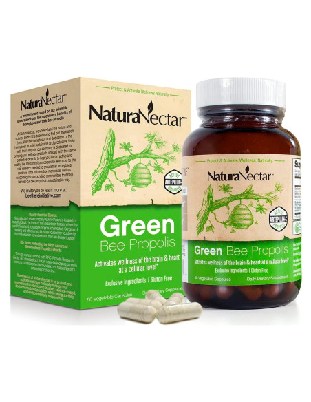 Cápsulas de Propóleos Verdes NaturaNectar - 60 Piezas