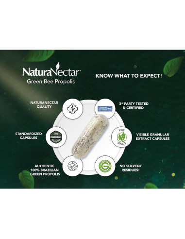 Cápsulas de Propóleos Verdes NaturaNectar - 60 Piezas