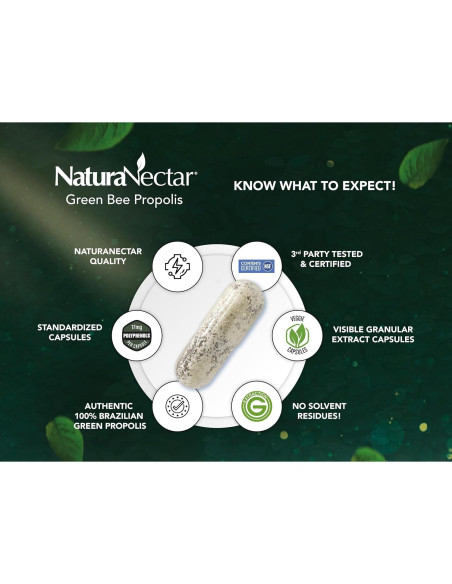 Cápsulas de Propóleos Verdes NaturaNectar - 60 Piezas