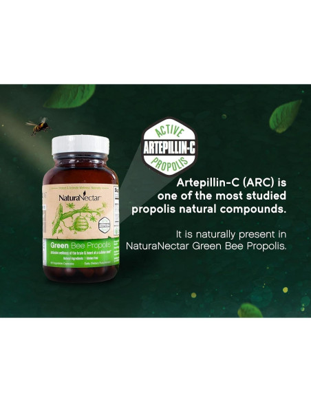 Cápsulas de Propóleos Verdes NaturaNectar - 60 Piezas