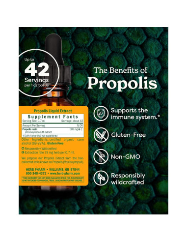Extracto de Propóleos Herb Pharm 29.57 ml - Soporte Inmunológico