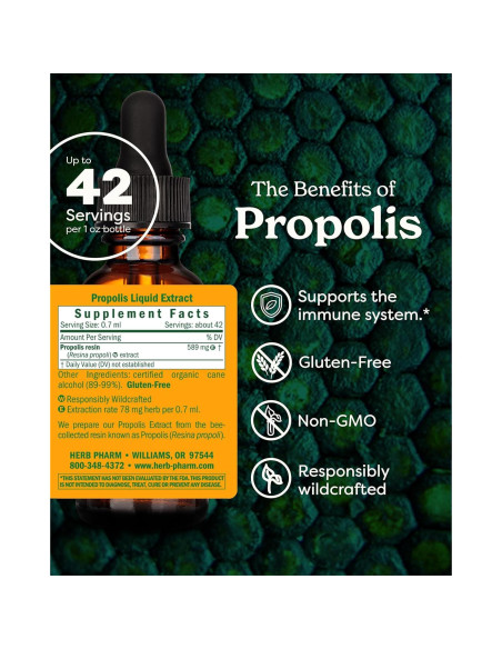 Extracto de Propóleos Herb Pharm 29.57 ml - Soporte Inmunológico