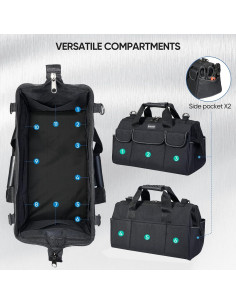 Bolsa de Herramientas TICONN 40.64 cm Impermeable 20 Compartimentos 2