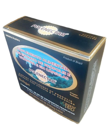 4 Cajas de Polenectar Propóleos Brasileños 300mg 60 Gelatinas