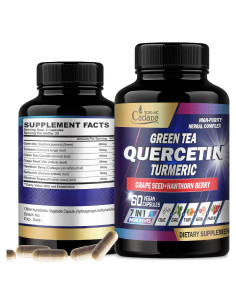 Suplemento de Quercetina Orgánica Cadane - 60 Cápsulas con Té Verde y Cúrcuma