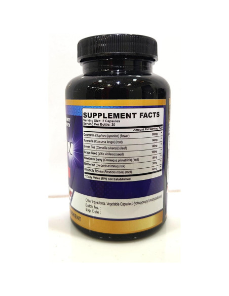 Suplemento de Quercetina Orgánica Cadane - 60 Cápsulas con Té Verde y Cúrcuma