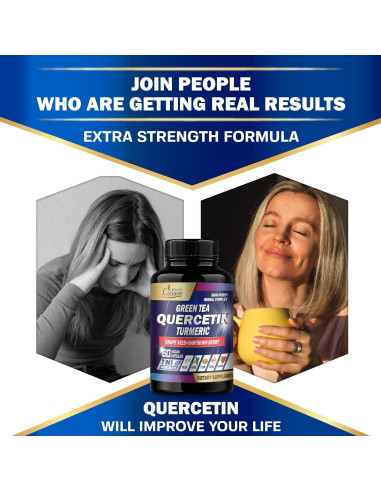 Suplemento de Quercetina Orgánica Cadane - 60 Cápsulas con Té Verde y Cúrcuma