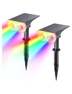 Focos Solares Linkind IP67 Multicolor 2 Paquete Jardín