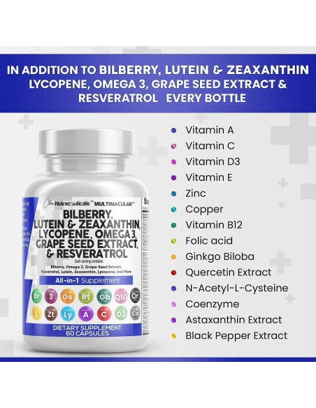 Vitaminas Oculares Clean Nutraceuticals con Luteína y Omega 3 - 2 Paquetes