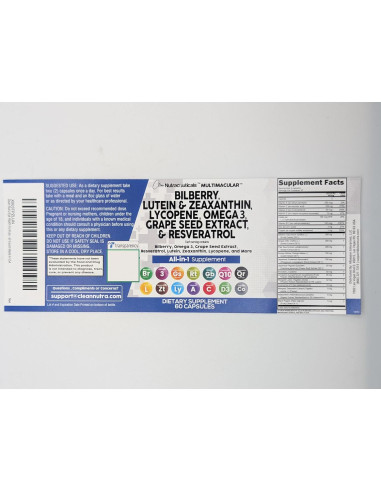 Vitaminas Oculares Clean Nutraceuticals con Luteína y Omega 3 - 2 Paquetes