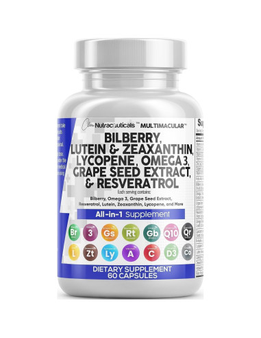 Vitaminas Oculares Clean Nutraceuticals con Luteína y Omega 3 - 2 Paquetes