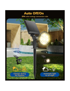 Focos Solares para Jardín NBKLS 4 Piezas 27 LED IP67 2