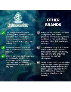 Polvo de Polen de Pino Orgánico Holistic Bin 20 g - Grado Farmacéutico 2