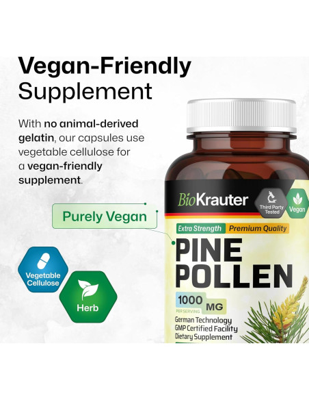 Cápsulas de Polen de Pino BioKrauter 1000 mg - 100 Unidades