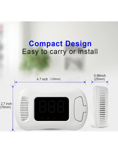 2 Paquetes Detectores de Monóxido de Carbono Sylzy MY-S07
