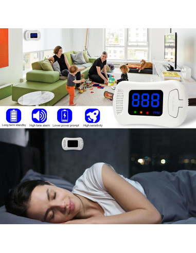 2 Paquetes Detectores de Monóxido de Carbono Sylzy MY-S07