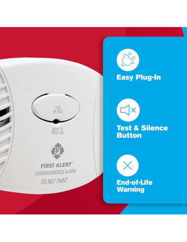 Detector de Monóxido de Carbono First Alert CO600, 3 Unidades