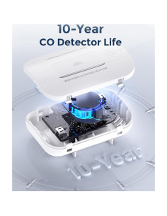 Detector de Monóxido de Carbono Ecoey FJ127, 4 Paquetes, 10 Años 2