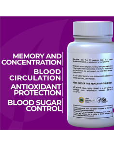 Cápsulas de Ginkgo Biloba 120 mg Hallusa Natural - 60 Unidades 2