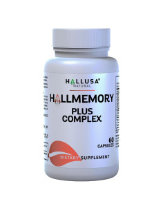 Suplemento Cerebral Hallusa Natural 60 Cápsulas Ginkgo Biloba B12 B9 B6