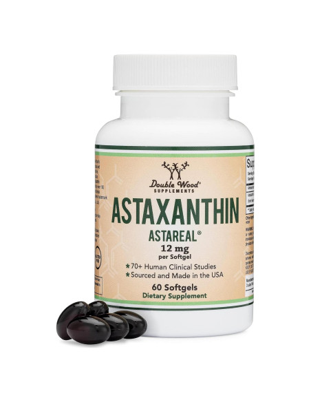 Astaxantina 12mg Double Wood - Antioxidante Potente 60 Geles