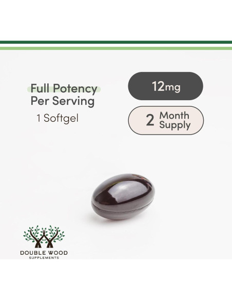 Astaxantina 12mg Double Wood - Antioxidante Potente 60 Geles