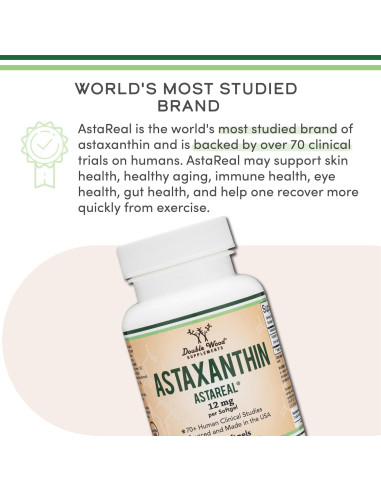 Astaxantina 12mg Double Wood - Antioxidante Potente 60 Geles