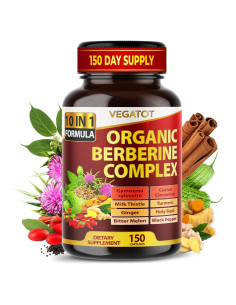 Suplemento de Berberina Vegatot 150 Cápsulas - Salud Cardiovascular y Digestiva