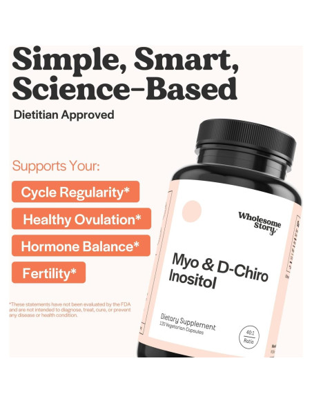 Suplemento de Inositol Wholesome Story 120 Cápsulas 40:1