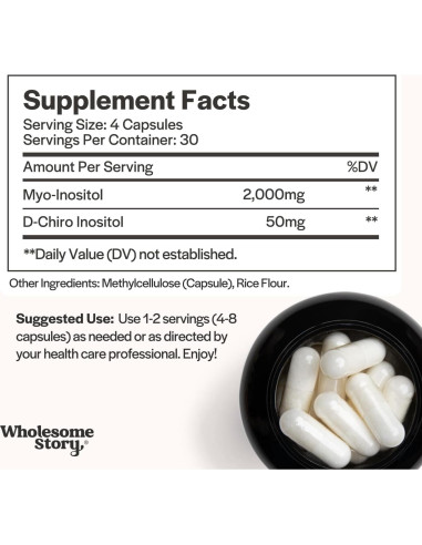 Suplemento de Inositol Wholesome Story 120 Cápsulas 40:1