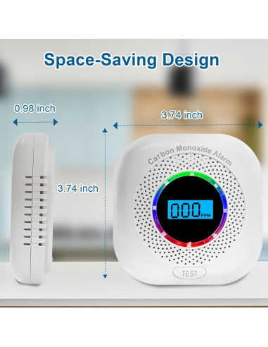 Detector de Monóxido de Carbono Tarewoeki Portátil con Pantalla LCD