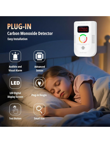 Detector de Monóxido de Carbono AhTai WJ-CO960 Con Pantalla Digital