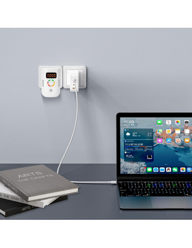 Detector de Monóxido de Carbono Enchufable COOKSS LDF-960 con Pantalla LCD