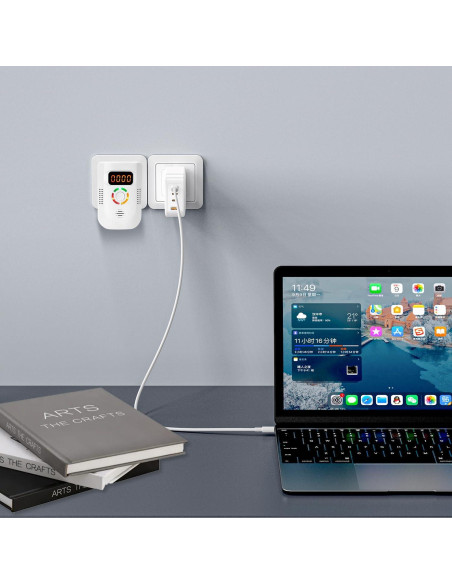 Detector de Monóxido de Carbono Enchufable COOKSS LDF-960 con Pantalla LCD